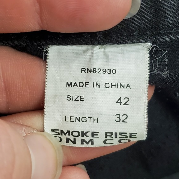 Smoke Rise Mens Distressed Moto Skinny Jeans Size 42/32 Black Alternative Grunge - Picture 6 of 12